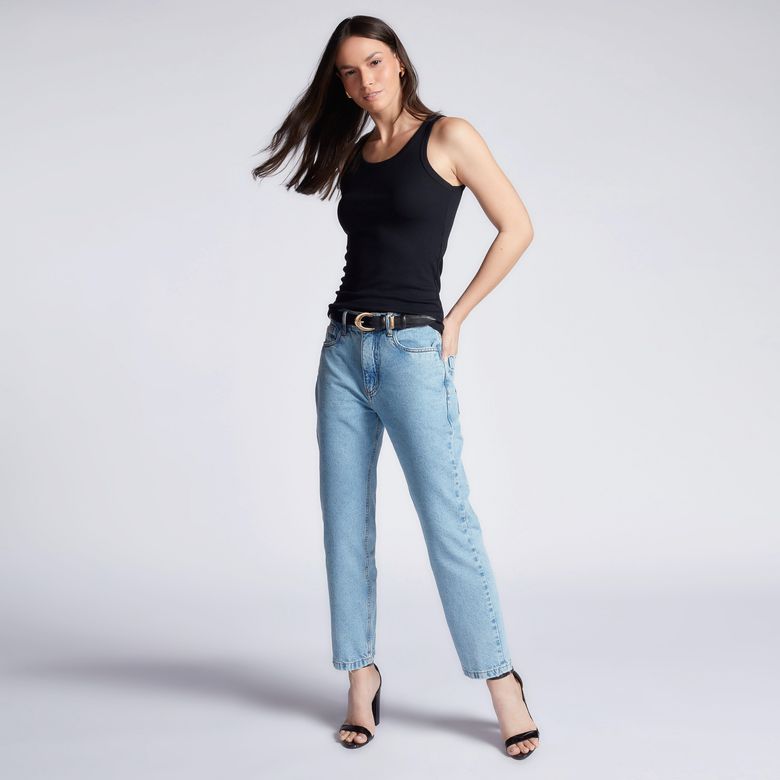 Calça Jeans Feminina Mom Lavagem Clara INV-984