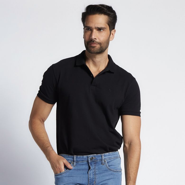 Polo Masculina Piquet Preta 24629/2