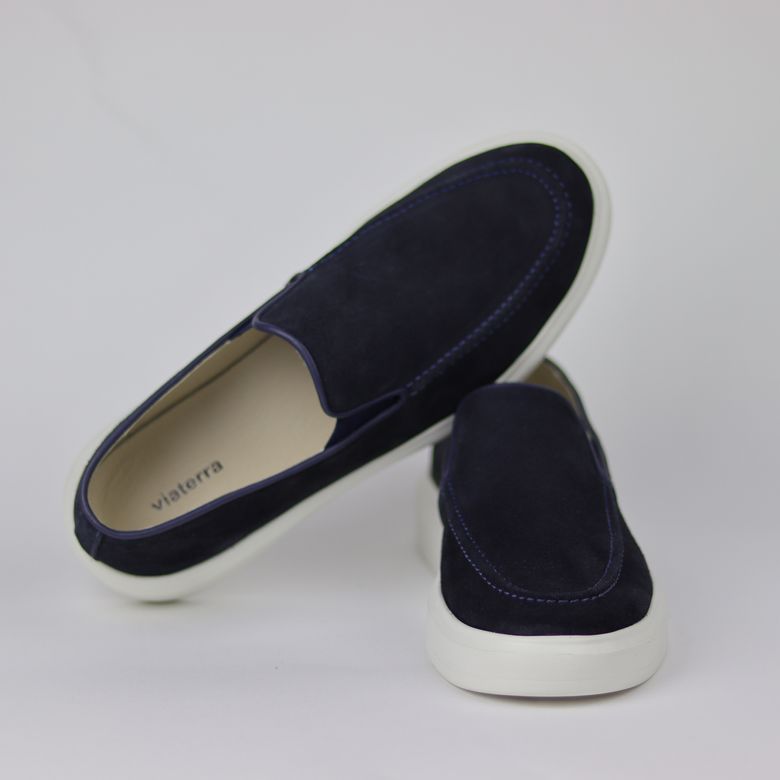 Tenis Slip-On Camurça Marinho 167-A/1