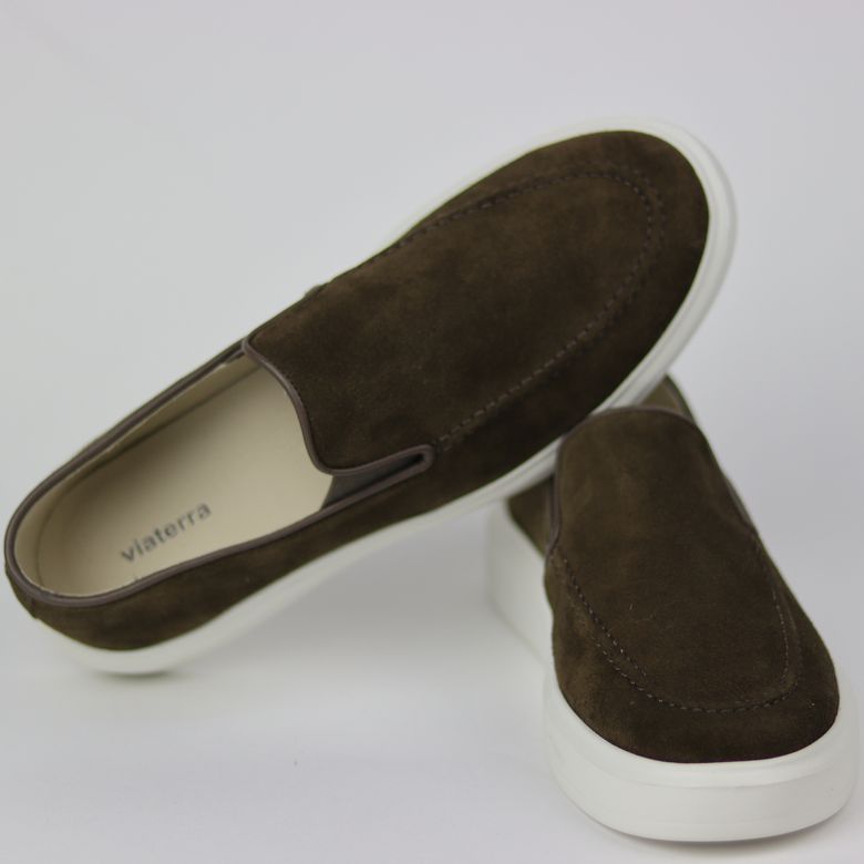 Tenis Slip-On Camurça Marrom 167-A/2