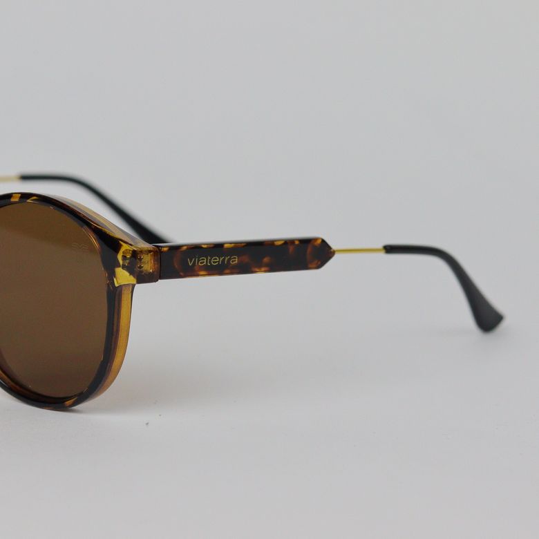 Óculos de Sol Premium UV400 Redondo Tortoise Marrom 2W1413