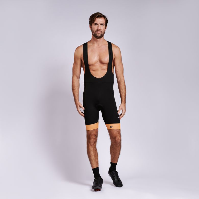 Bretelle Ciclismo Masculino com Espuma Detalhe Laranja BT001