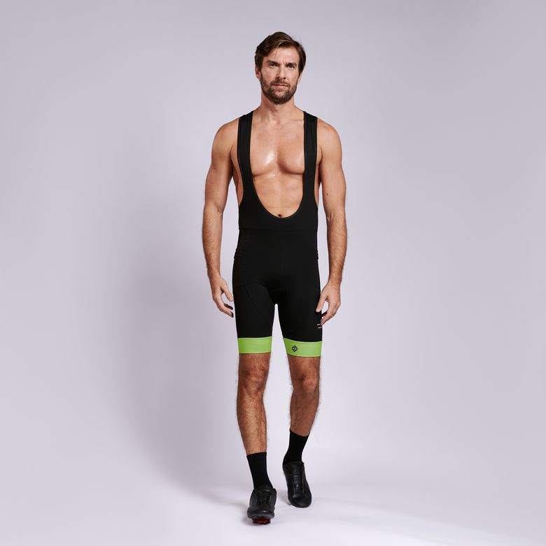 Bretelle Triathlon Masculino com Espuma Detalhe Verde BT002